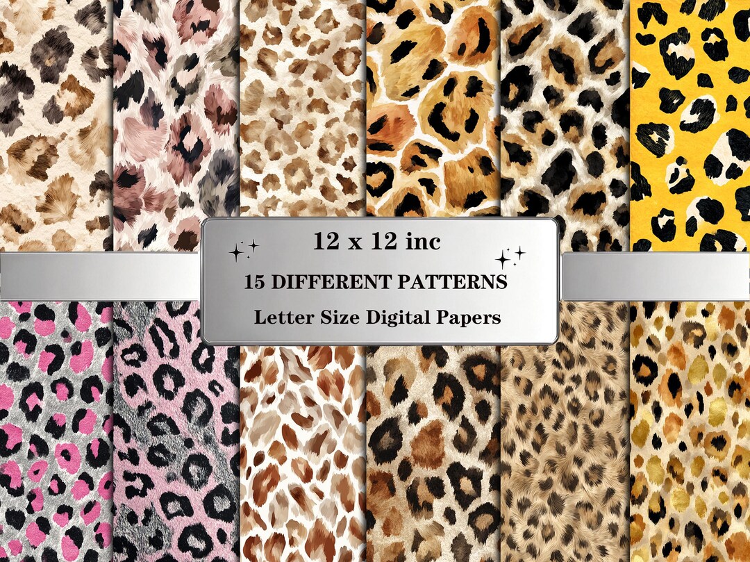 Leopard Print Seamless Patterns: Classic Animal Print Digital Paper ...