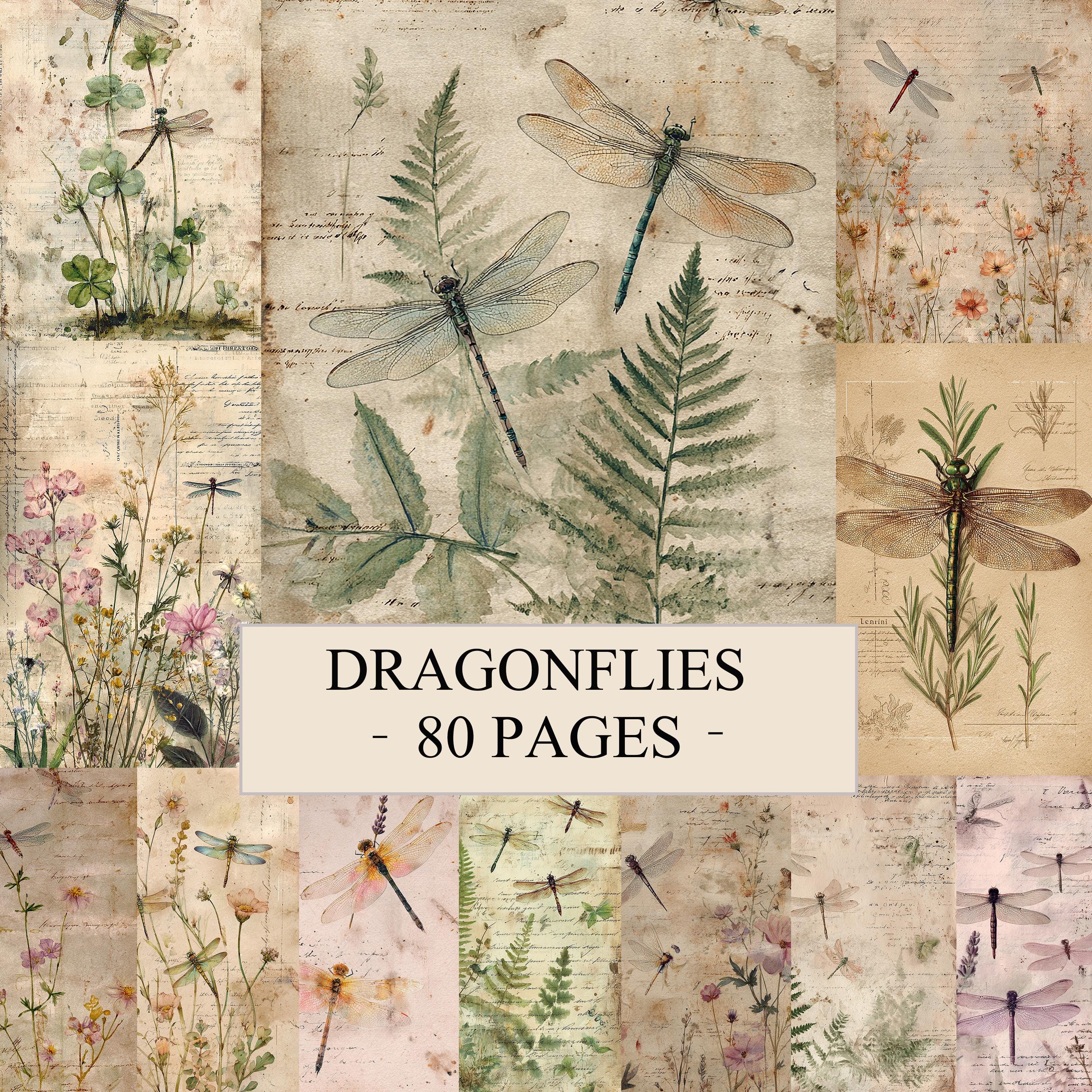 Dragonflies Junk Journal Kit, Dragonfly Junk Journal Pages, Vintage ...