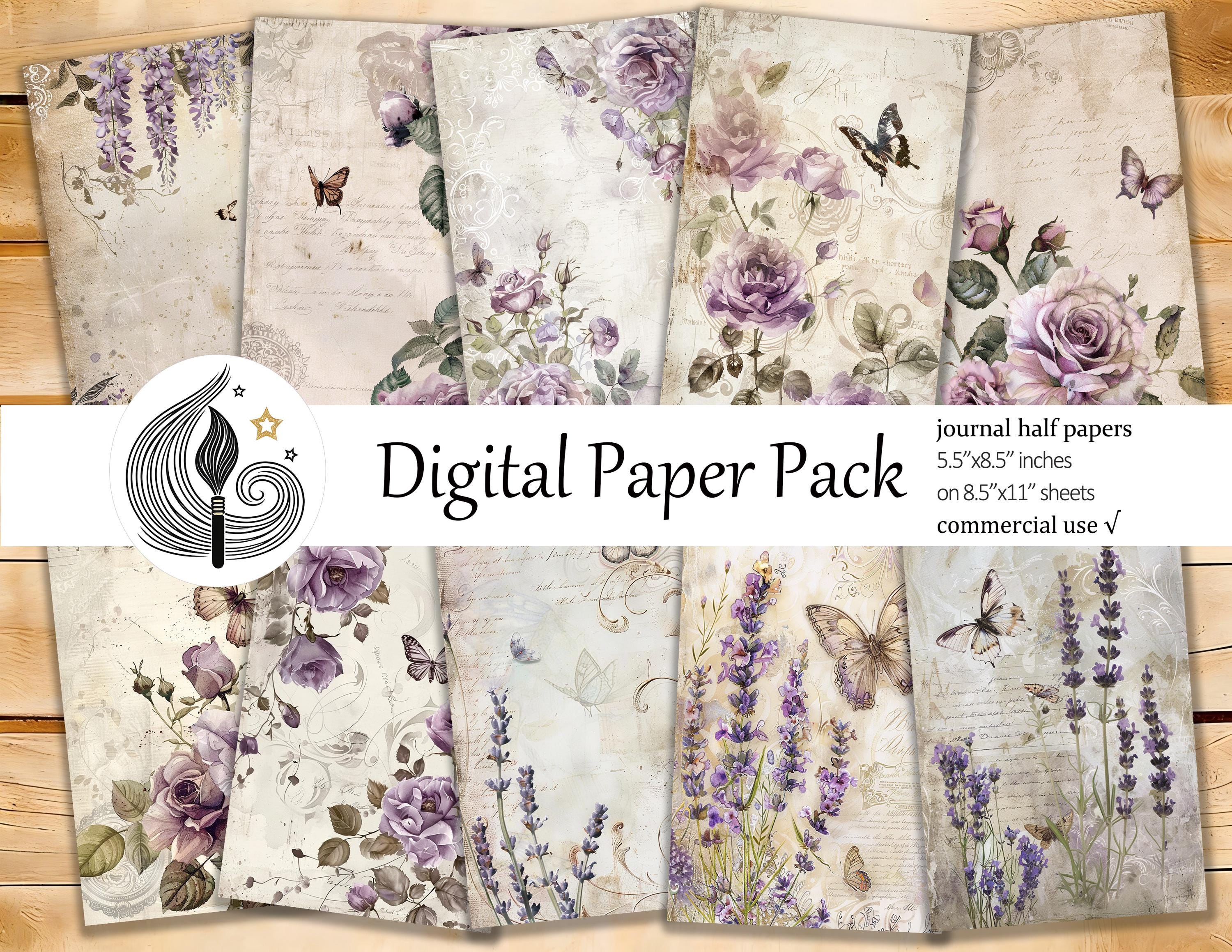 Vintage Butterfly Junk Journal Pages: Soft Botanical Papers With Gentle ...