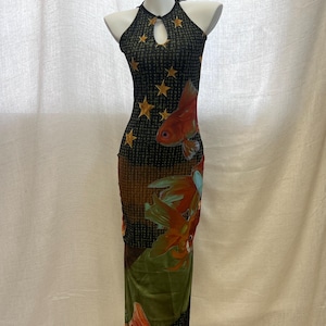 orange snake print maxi dress Chelley Keyhole Maxi Dress