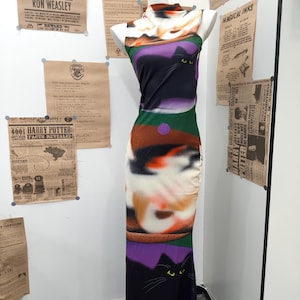 Cat Print Dress Women - Etsy Cat Print Dress Women - Etsy