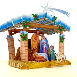de Noël pop-up personnalisée | voeux de Noël 3D | carte religieuse personnalisée | Cadeau de Noël chrétien fait main