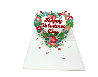 Tarjeta de San Valentín personalizada 3D desplegable: Tarjeta de felicitación con forma de corazón