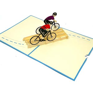 Personalised Pop-Up Cyclists Card | 3D Male Cycling Greeting | Handmade Card | Unique Gift for Cycling Enthusiasts and Sports Fans