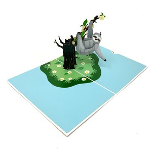 paresseux pop-up personnalisé | de voeux 3D sur le thème des animaux | Carte d'anniversaire faite main de paresseux | Cadeau unique pour les amateurs de paresseux