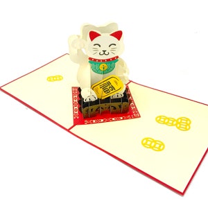 Carte de voeux pop-up 3D personnalisée porte-bonheur chinoise, carte 3D pour lui et elle, découpée au laser - assemblée à la main, art en papier, faire sourire quelqu'un