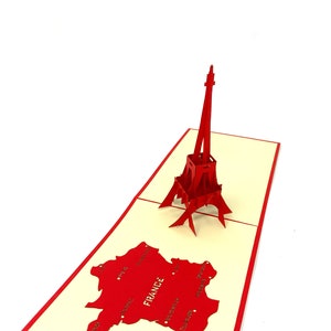 Carte Tour Eiffel pop-up personnalisée | Salutation 3D d'un monument parisien | Carte romantique ou de voyage faite main | Cadeau unique pour les amoureux de Paris