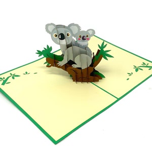 Personalised Pop-Up Koala Card | 3D Adorable Koala Greeting | Handmade Card | Unique Gift for Koala and Animal Lovers