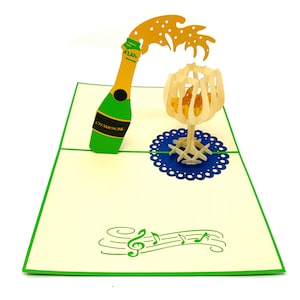 Personalisierte Pop-Up-Champagner-Karte | 3D-Feier-Toast-Begrüßung | Handgemachte Geburtstagskarte für besondere Anlässe | Einzigartiges Geschenk Champagner Liebhaber