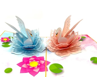 3D Card, Pop Up Card, Brthday Card Wth Blue Whale And Colorful