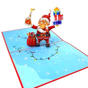 Gepersonaliseerde pop-up aangeschoten kerstmankaart | 3D feestelijke kerstgroet | Handgemaakte kerstkaart | Uniek cadeau voor kerstliefhebbers