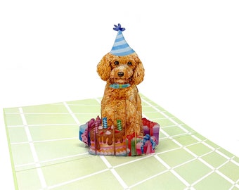 Tarjeta desplegable de cumpleaños de perro personalizada