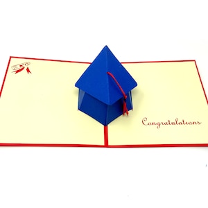 Carte de vœux pop-up personnalisée | Salutation de remise des diplômes 3D | Carte faite main | Cadeau unique pour les diplômés et les universitaires
