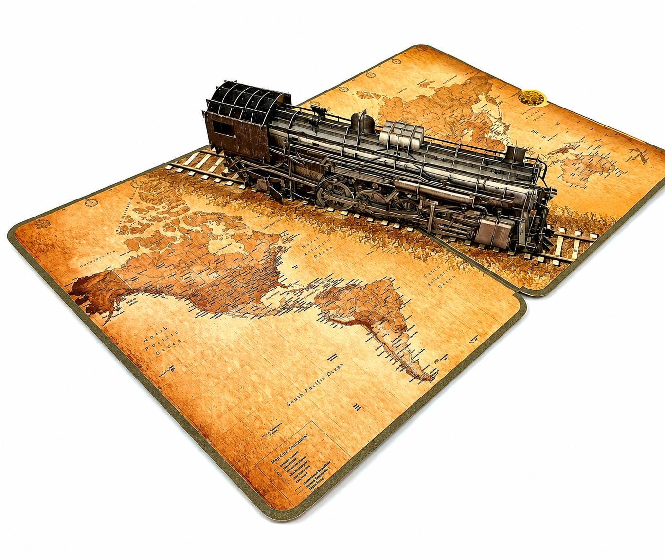 Personalised 3D Pop Up Train Card - Locomotive Birthday Card for Dad, Men & Train Lovers - Handmade Keepsake