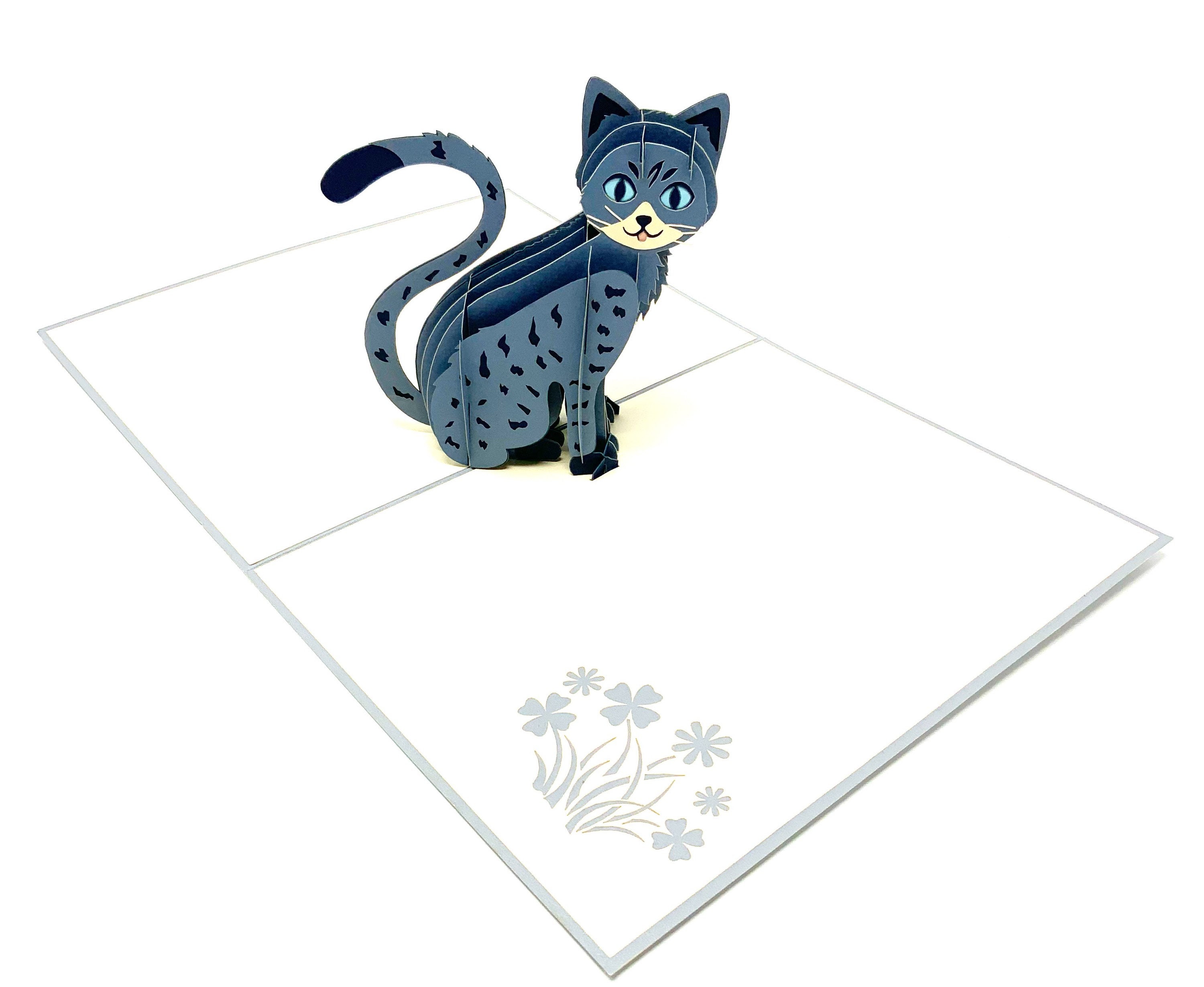 POP UP CARD cat greeting Card / 3D / paper art Etsy