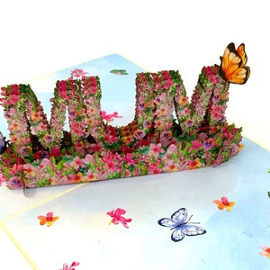 Biglietto pop-up personalizzato per la mamma / Elegante biglietto d'auguri in 3D / Biglietto fatto a mano per la festa della mamma o il compleanno / Regalo unico per la mamma