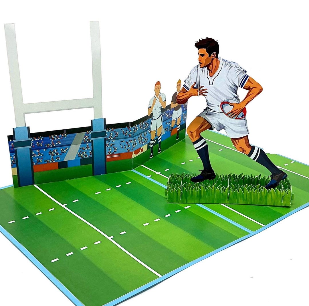 Personalised 3D Pop-up Rugby Card - Etsy