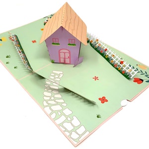 Gepersonaliseerde pop-upkaart New Home | 3D housewarminggroet | Handgemaakte felicitatiekaart | Uniek cadeau voor nieuwe huiseigenaren en vrienden