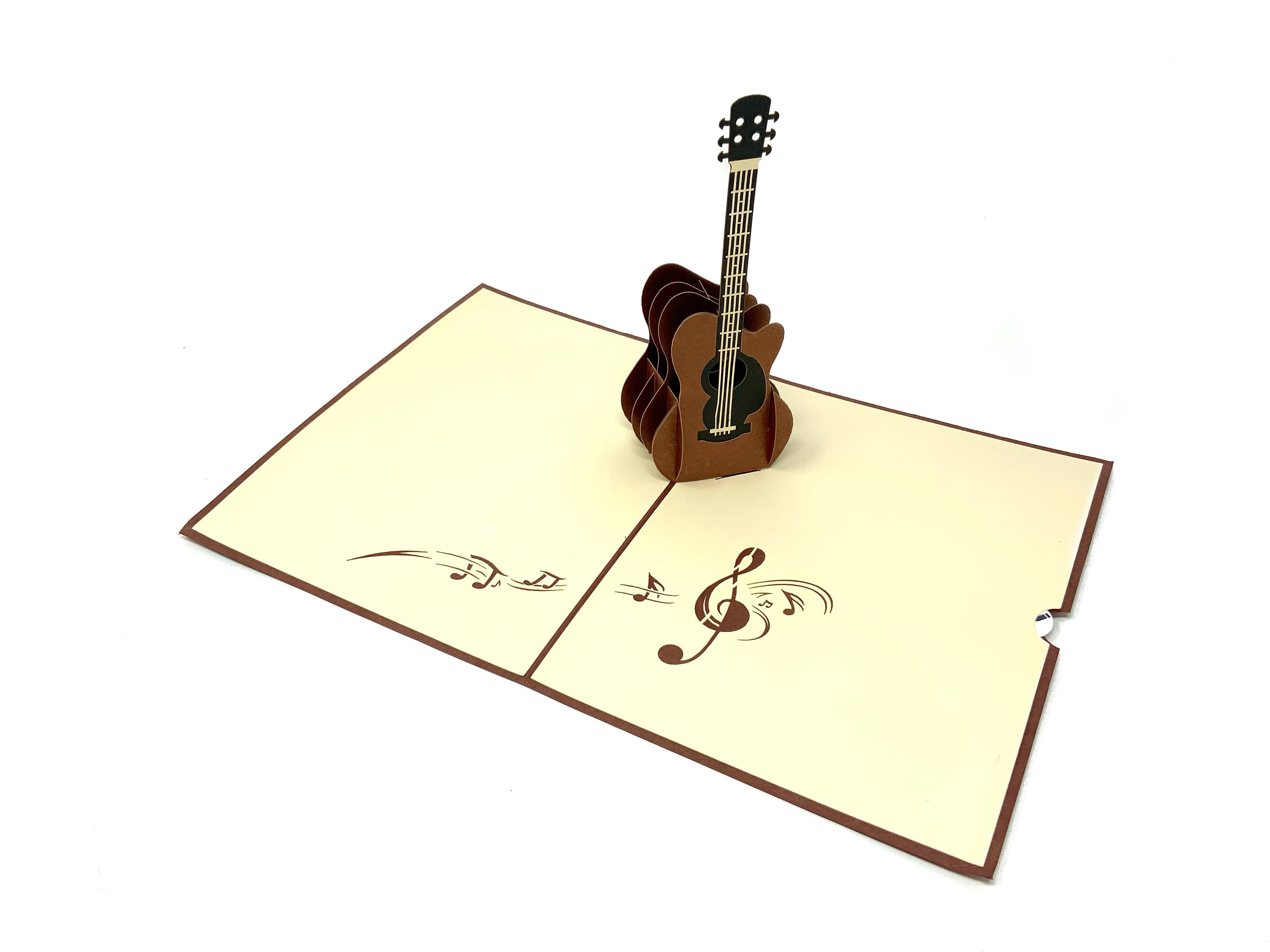 Conception de guitare 3d Pop Up Card Carte de vœux Carte d’anniversaire  Guitare Cadeau de musique Cadeau pour guitariste Musicien