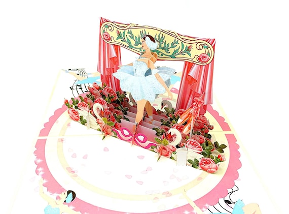 Personalised Ballet Dancer Pop Up Card, 3D Ballerina Greeting Card, Dance Recital Gift, Birthday Card for Dancer, Ballet Lover Gift
