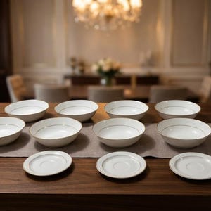 Juego de porcelana vintage Noritake – Arctic Gold & Heritage, borde dorado