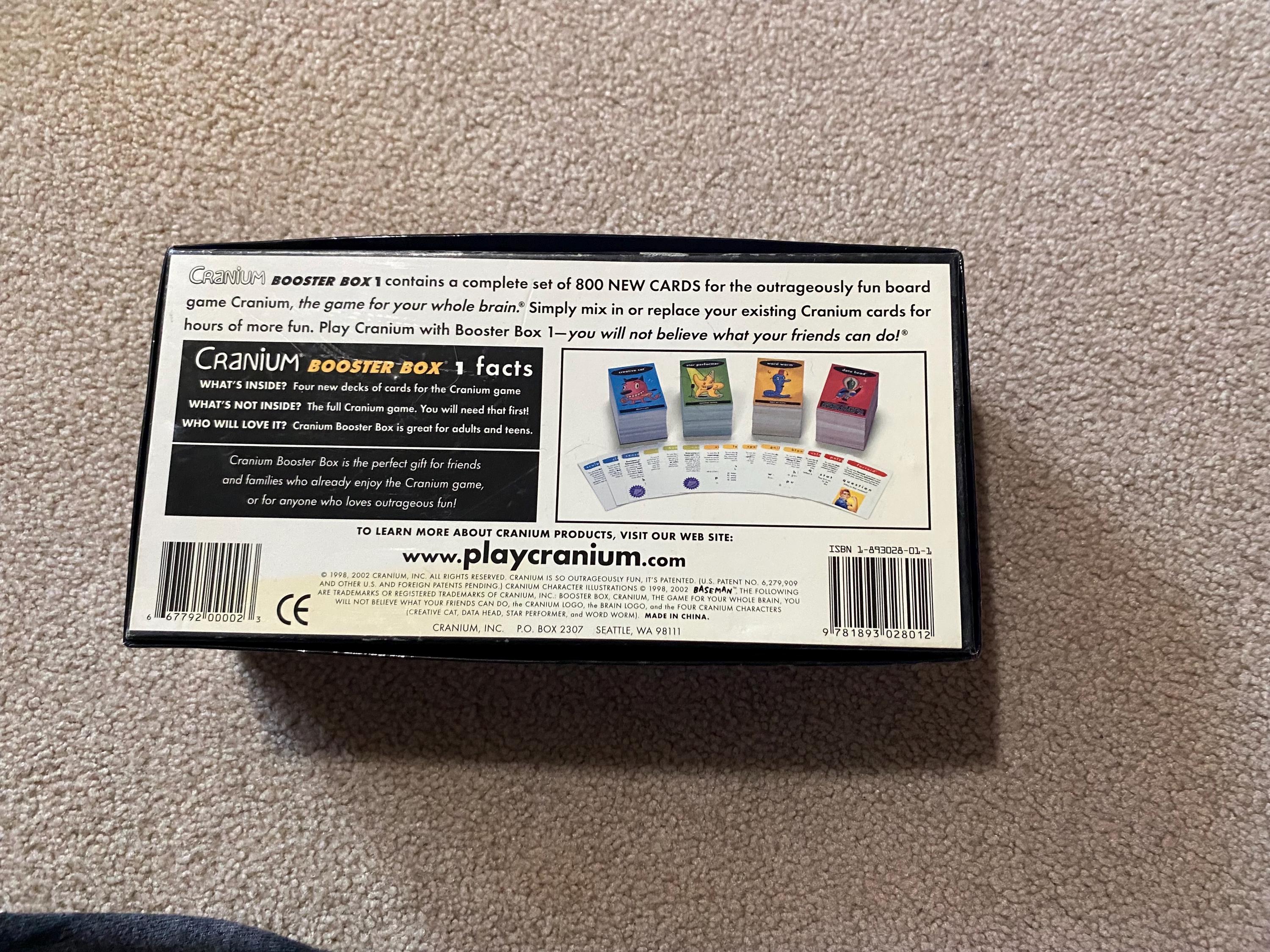 cranium booster box 3 Amazon.com: CRANIUM Board Game & 800 Cards Booster Box 1 (2 Items) : Toys & Games