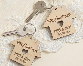 First Home Gift Keyrings, Personalized Home Sweet Home Keychain, My First Home Keepsake Keychains,  First House Gift for Couple, New Home