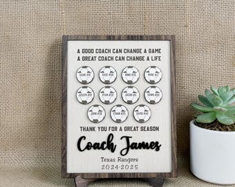 Soccer Coach Thank You for A Great Season Gift, Soccer Thank You Coach Manager Sign, Gift from Team, Personalized Names And Numbers