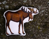 Moose kussen speelgoed. Handgeschilderde gevulde dierlijke vezel kunst door AlyParrott op Etsy.