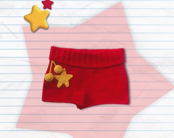 Red foldable star shorts
