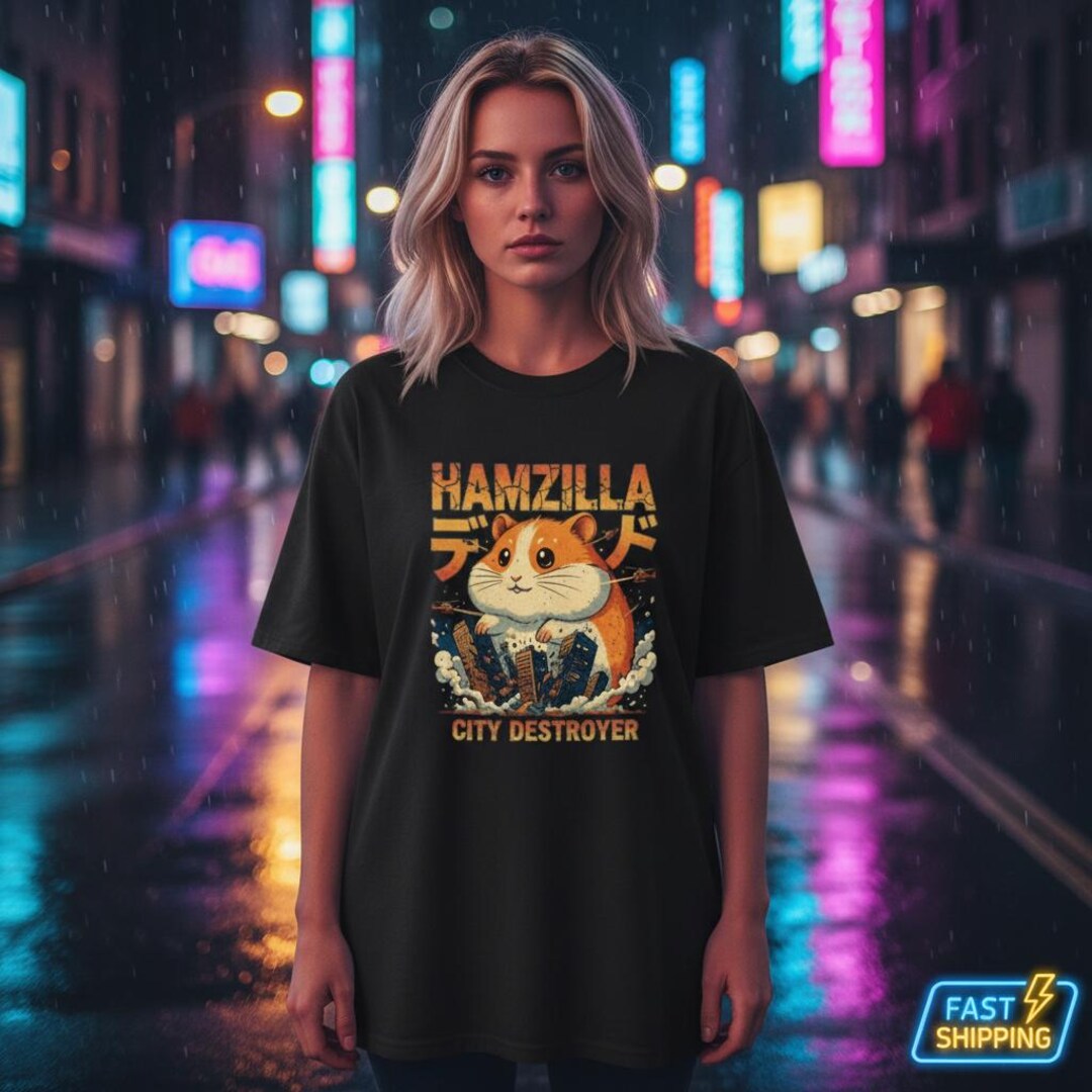 Hamzilla Rally Hamzilla Shirt, Giant Hamster Monster Tee, City Destroyer Funny Graphic ...