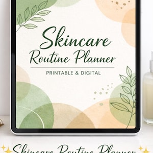 Minimal Skin Care Planner Printable | Canva Editable | Daily Skincare Tracker, Self-Care & Routine Journal