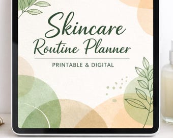 Minimal Skin Care Planner Printable | Canva Editable | Daily Skincare Tracker, Self-Care & Routine Journal