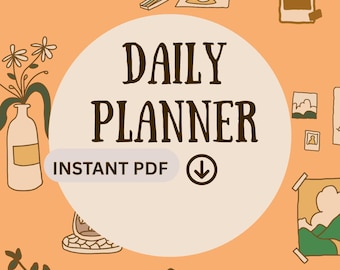 Undated Daily Planner for iPad | Digital Productivity Planner | Printable & Canva Editable PDF