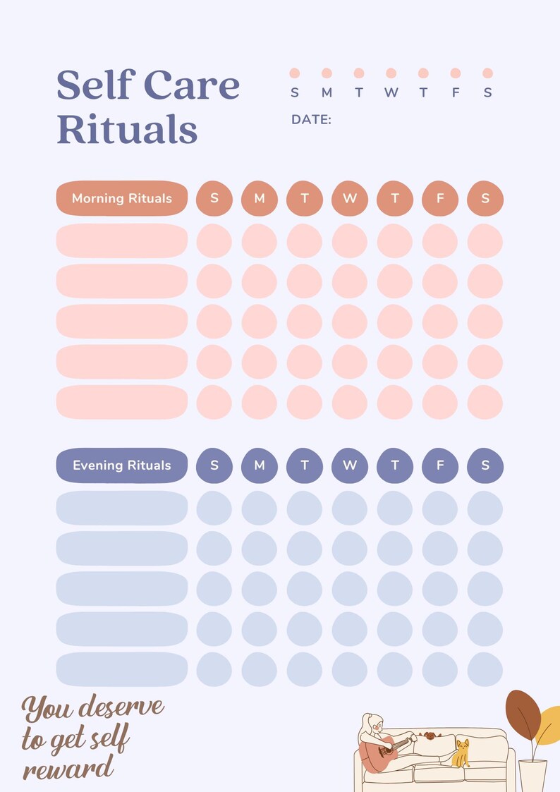 Pastel Self Care Planner | Wellness Journal, Mood Tracker (PDF) - Etsy