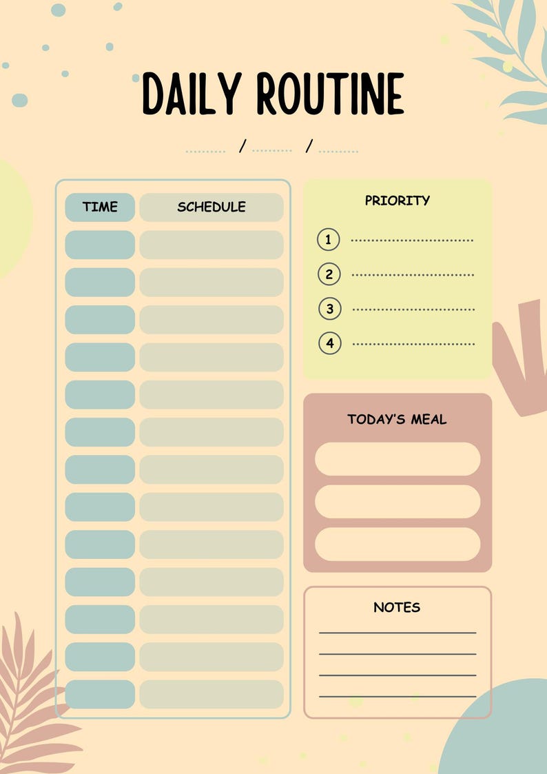 Decroative R Outine Self-care Planner A4 | Daily Routine, Habit & Mood Tracker (printable ...
