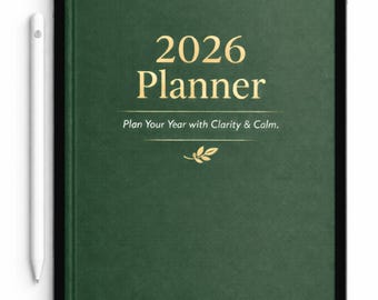 2026 Digital Planner | A4 Minimalist, GoodNotes iPad (Canva Editable, PDF Download)