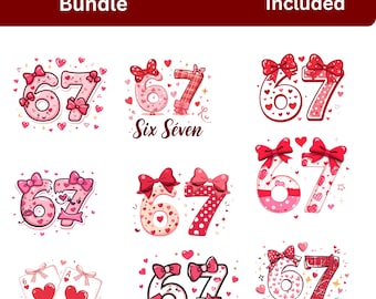 Valentine 67 PNG Bundle | Coquette Heart Bow Clipart (Digital Download)