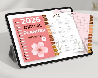 2026 Minimal Digital Planner | Monthly, Weekly, Daily Calendar (Digital Download)