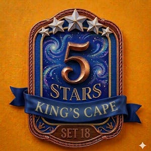 Capa del Rey Set-18 / Pegatinas de Monopoly Go 5 Estrellas / Álbum de Mascotas Elegantes / Entrega rápida