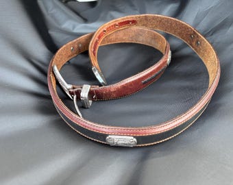 vintage Brighton  Golf scenes leather belt,  leather embossed golf design belt , Brighton Golf  belt, mens vintage leather Brighton belt, 42