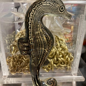Mid Century Modern Abraham Palatnic lucite, Abraham Palatnik  seahorse,  w/ Orig. stickers, lucite seahorse sculpture