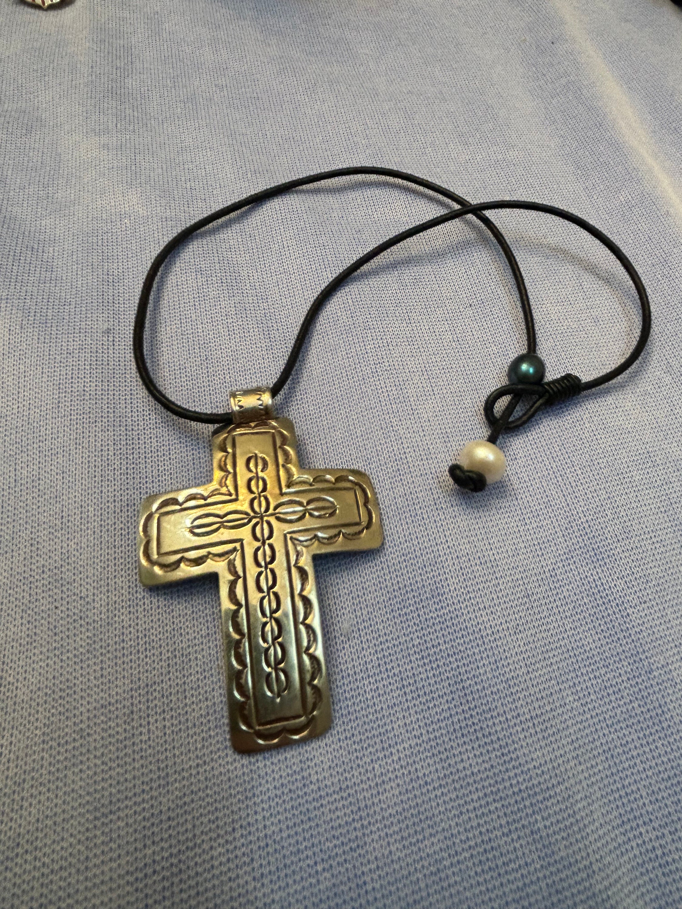 Alpaca Cross Vintage Alpaca Silver Cross, Vintage Alpaca Southwestern Embossed Cross ...