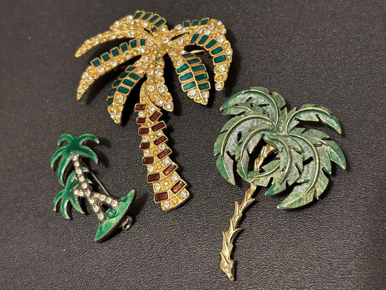 Palm Tree Pin Vintage Palm Tree Brooch Bundle, 1920s Gulioche Palm Tree Pin, Large ...