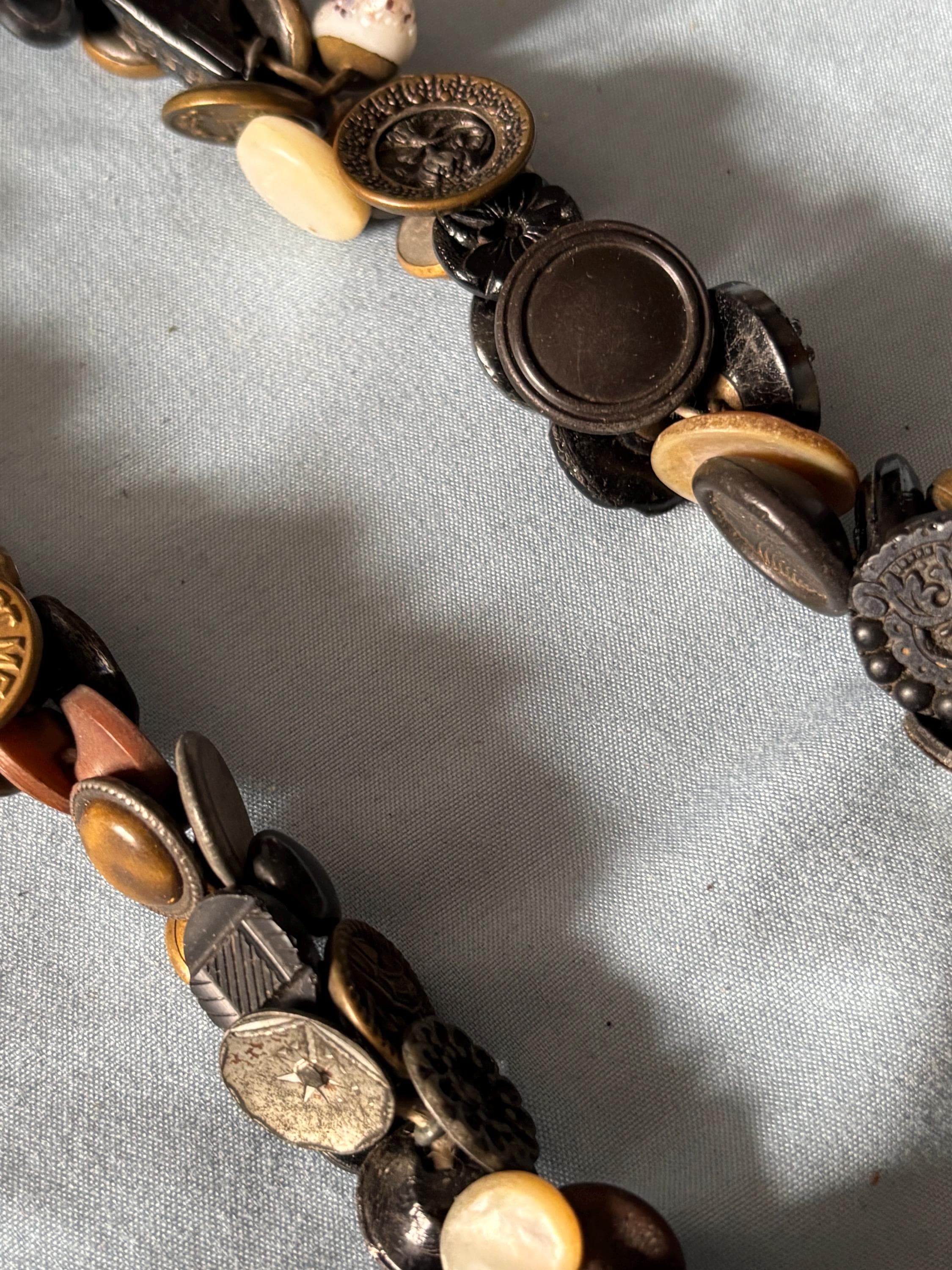 Rare 19th Century Charm String Button Necklace - Rare Victorian ...
