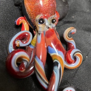Glass octopus, multi color glass octopus, octopus jewelry, octopus pendant