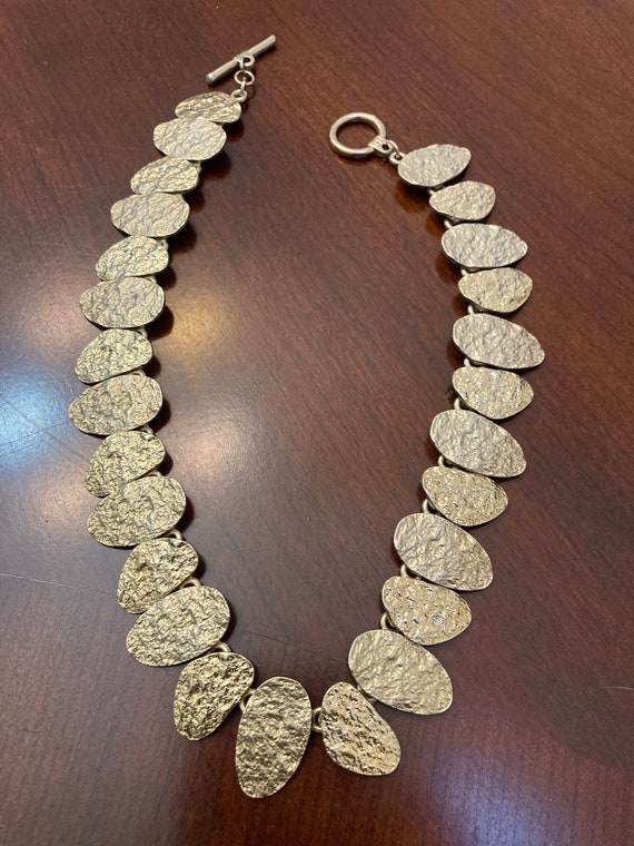 Vintage Etruscan hammered coin necklace, vintage E