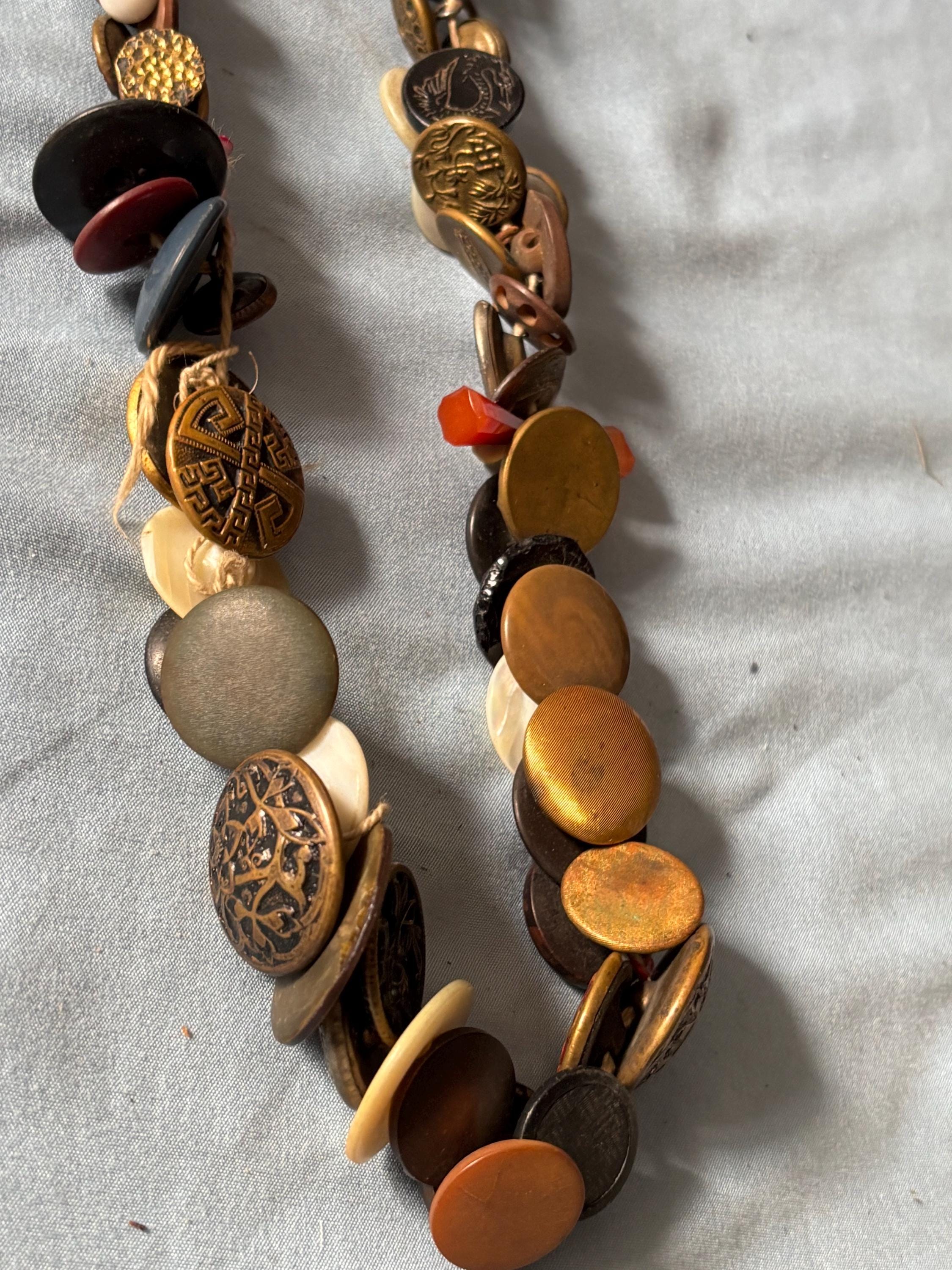 Rare 19th Century Charm String Button Necklace - Rare Victorian ...