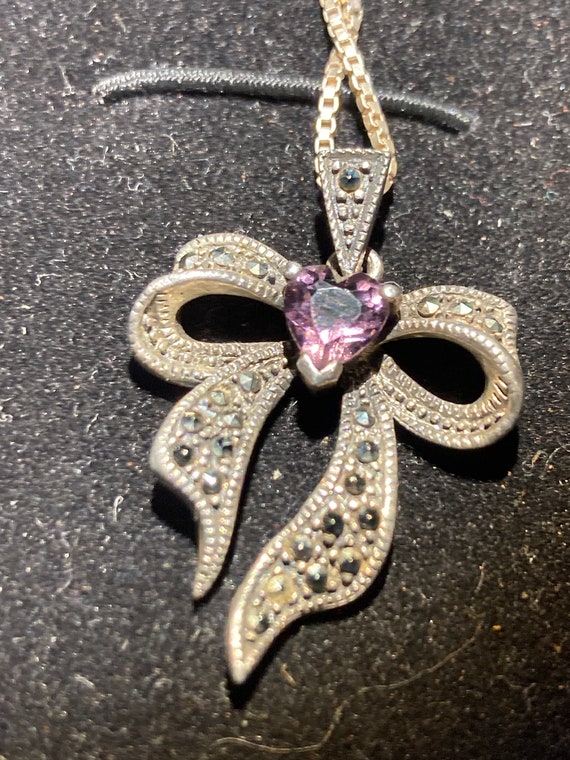 Valentine rose quartz heart sterling necklace, Jan