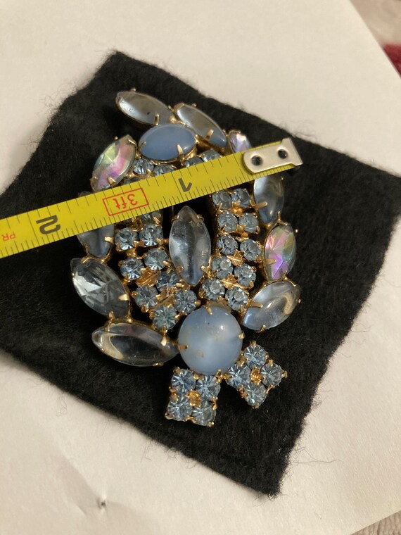 Huge exquisite mid century ab crystal blue stone … - image 5